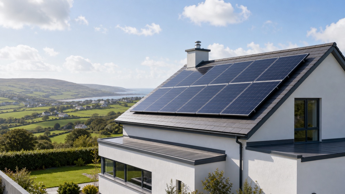Solar panels on an Irish home placeholder image